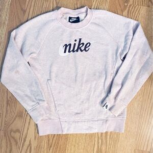 Nike Logo Sweatshirt With Pockets Size Small Pink